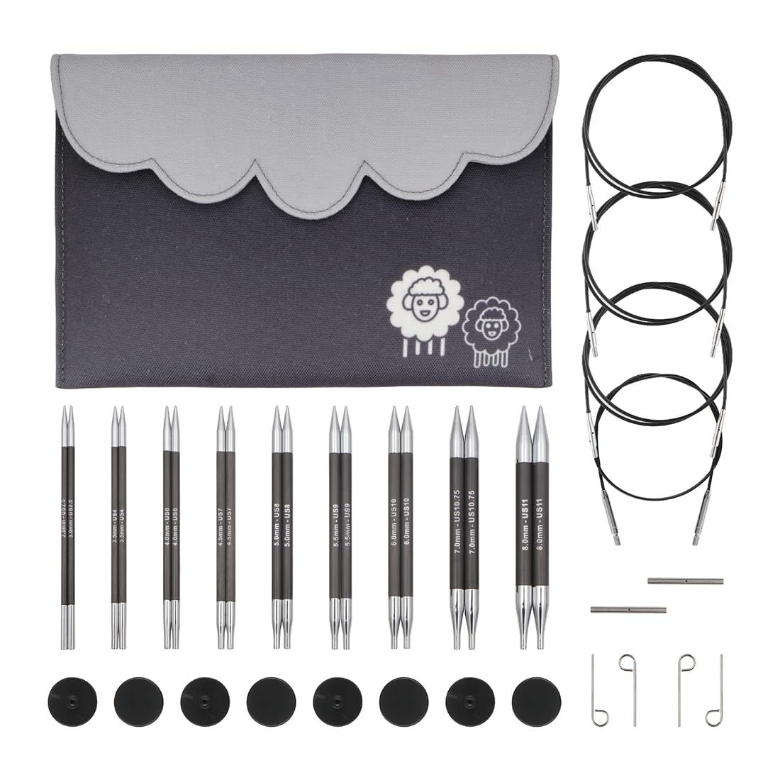 knitpro-karbonz-deluxeaustauschbare-nadelspitzen-set-13-cm-3-0-8-0-mm image 1