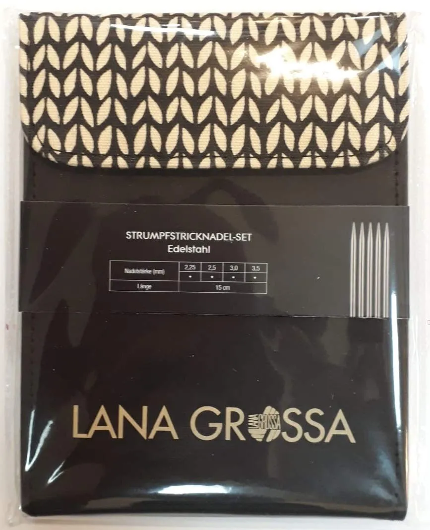 lana-grossa-strumpfstricknadel-set-edelstahl-schwarz-15-cm-2-25-2-5-3-0-3-5-mm image 1