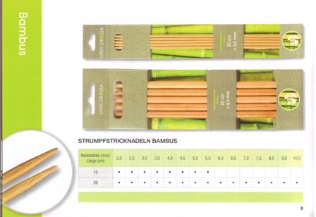 lana-grossa-nadelspiel-strumpfstricknadeln-bambus-20-cm-7-5-mm-5er-set image 2