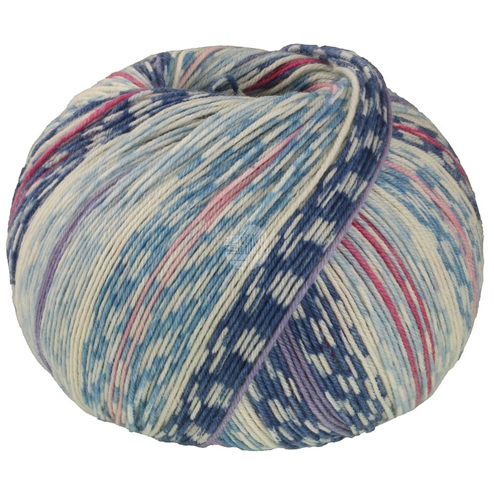 lana-grossa-meilenweit-100g-cashmere-mezzo-sockengarn-4206-dunkelblau-pink-ecru image 1