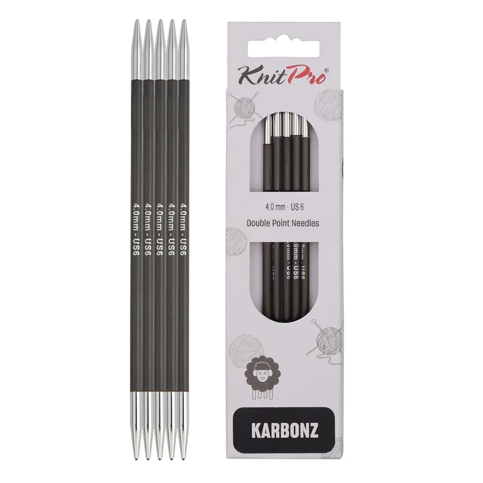knitpro-karbonz-nadelspiele-6-15-cm-4-0-mm-carbon-strumpfstricknadeln image 1