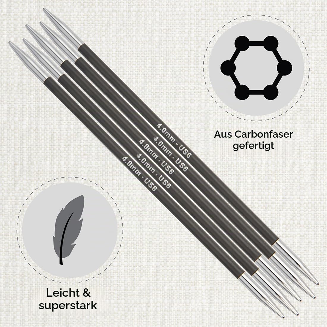 knitpro-karbonz-nadelspiele-6-15-cm-4-0-mm-carbon-strumpfstricknadeln image 2