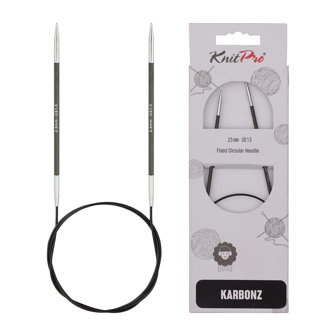 knitpro-karbonz-rundstricknadel-60cm-24-2-5mm image 1