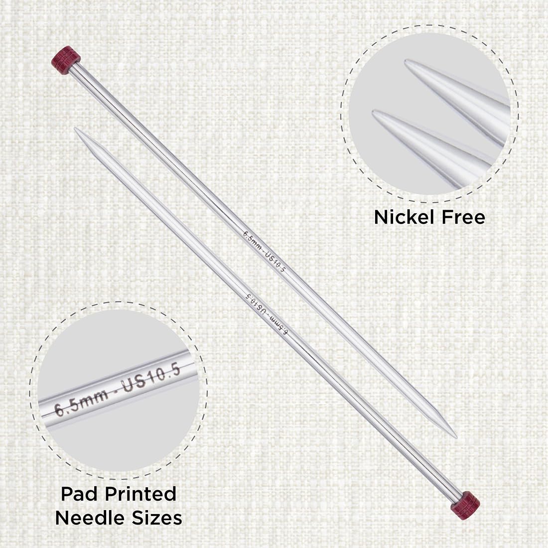 knitpro-nova-jackennadeln-25cm-6-5mm-lange-metall-stricknadeln-aus-verchromtem-m image 2