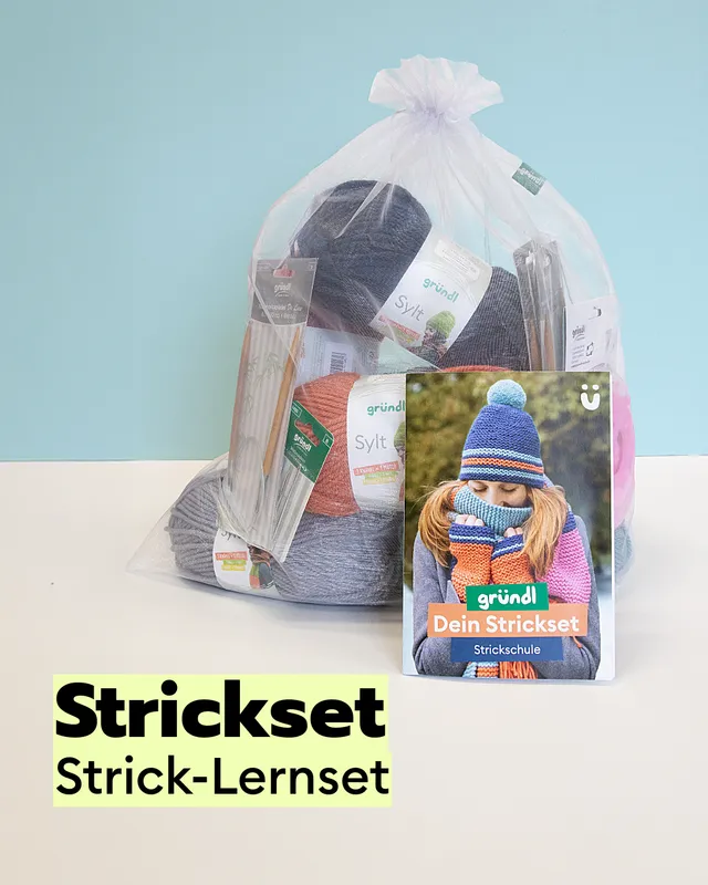 gr-ndl-strick-lernset-komplettes-anf-nger-strickset-mit-garn-nadeln-und-video-an image 1