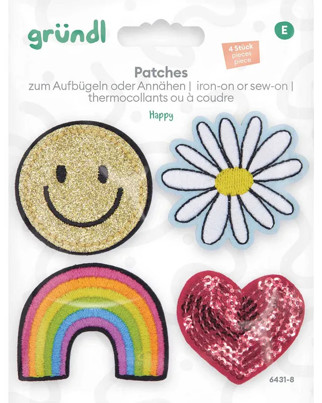 gr-ndl-patches-zum-aufb-geln-happy-4er-set image 1