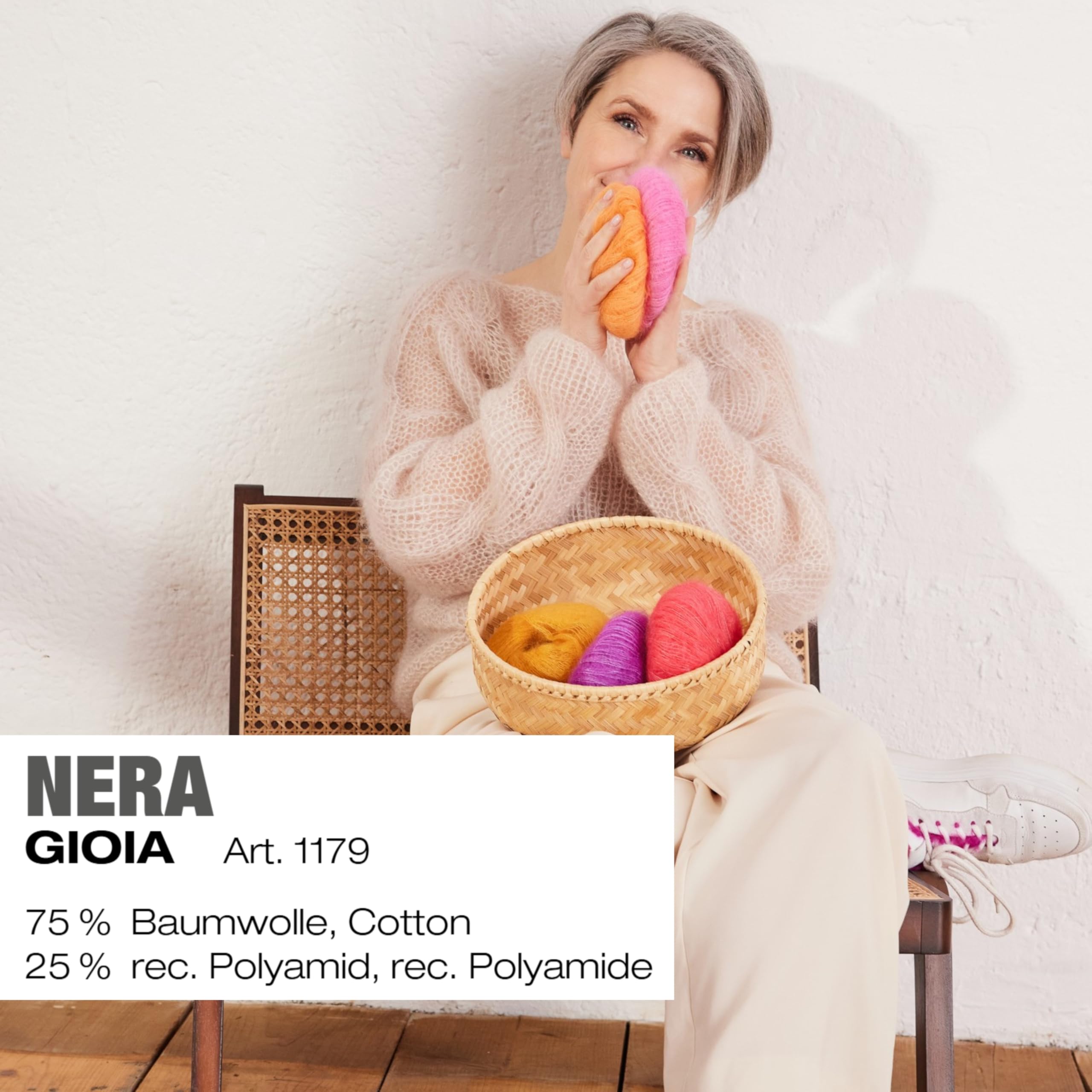 lana-grossa-gioia-fb-3-kreppgarn-50g-110m-75-baumwolle-25-polyamid-recycelt image 2