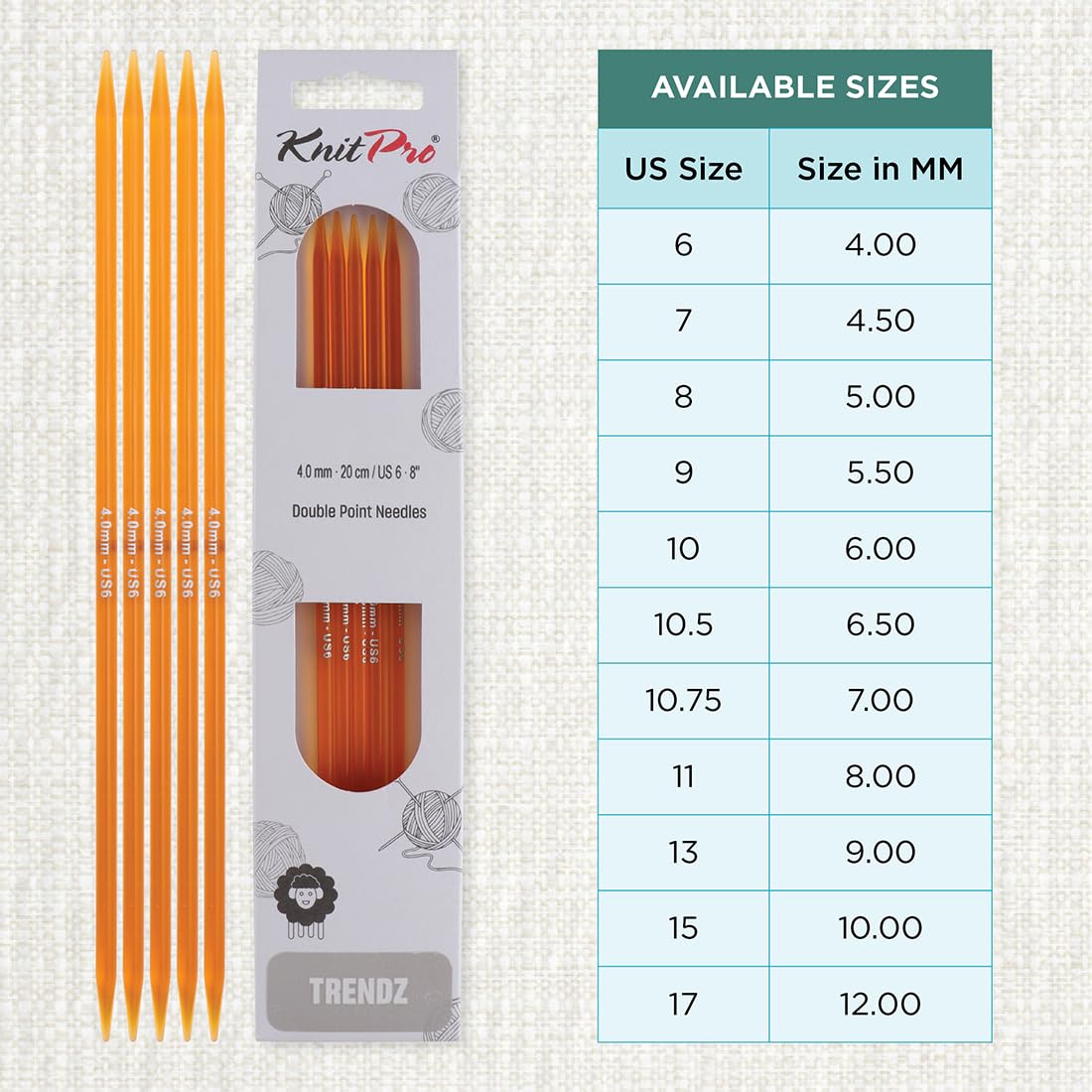 knitpro-trendz-doppelspitznadeln-acryl-20cm-4-0mm-mehrfarbig image 4