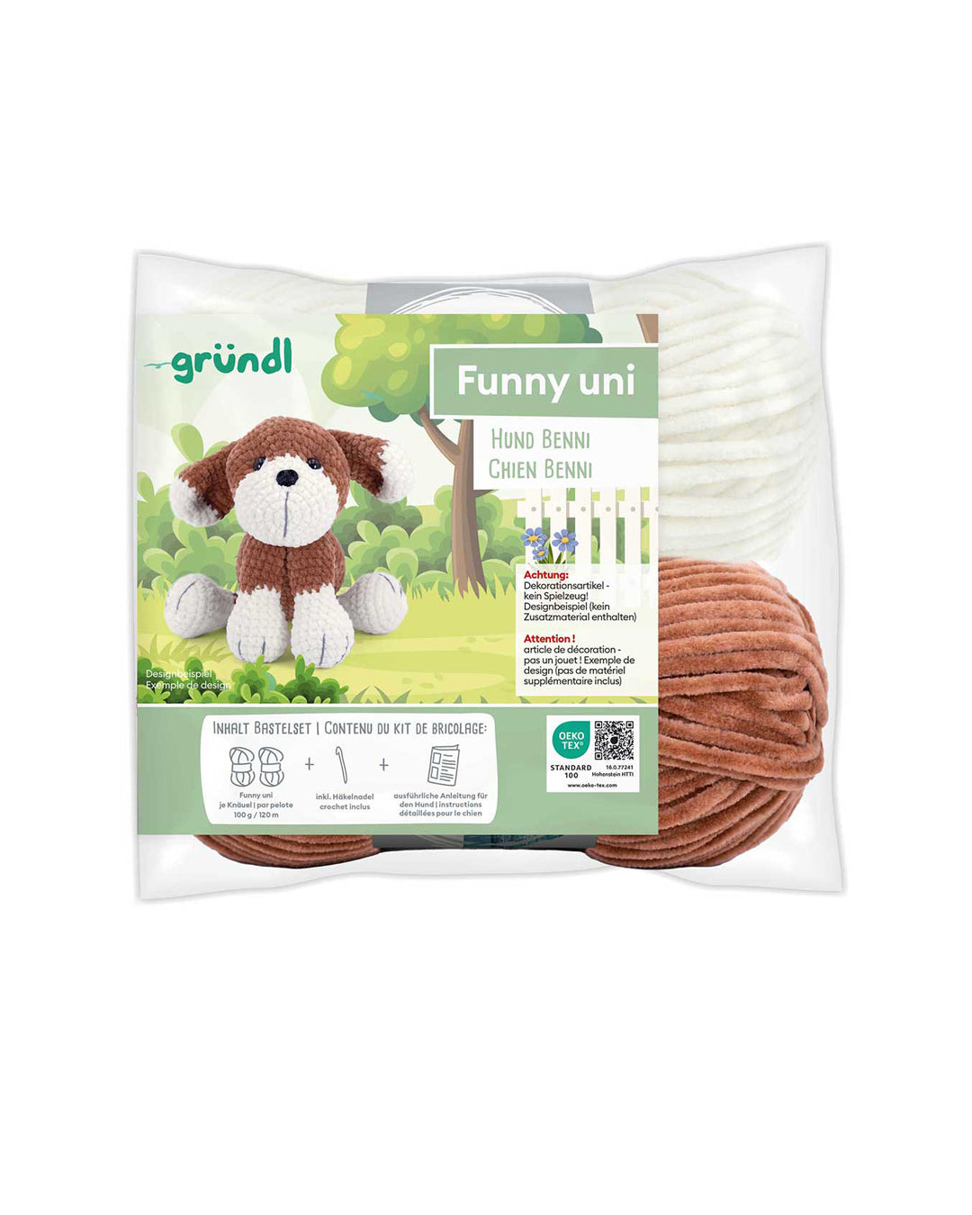 gr-ndl-funny-uni-h-kelset-hund-benni-amigurumi-set-mit-chenillegarn image 1
