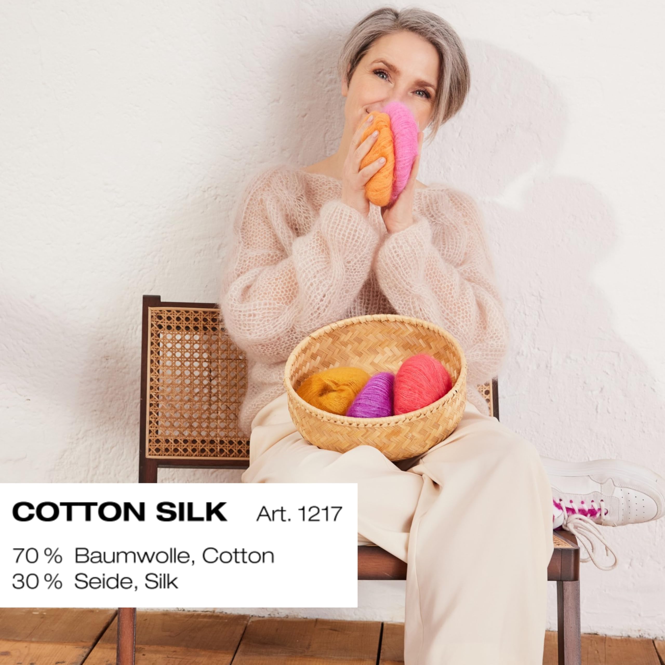 lana-grossa-cotton-silk-fb-1-effektgarn-50-g-140-m-aus-baumwolle-und-maulbeersei image 2
