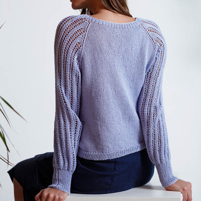 pascuali-pullover-karla-strickanleitung-sommerpullover-mit-lochmuster-rmeln image 4