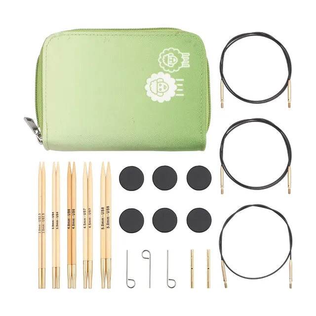 knitpro-bamboo-starter-nadelspitzen-set-13cm-3-0-5-0mm-mit-kabeln image 1