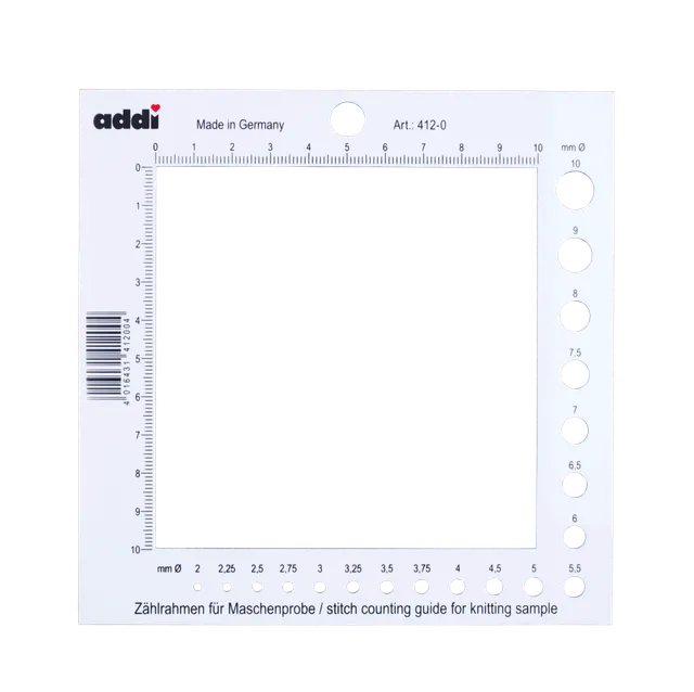 addi-addisquare-z-hlrahmen-nadelma-und-maschenprobe image 1