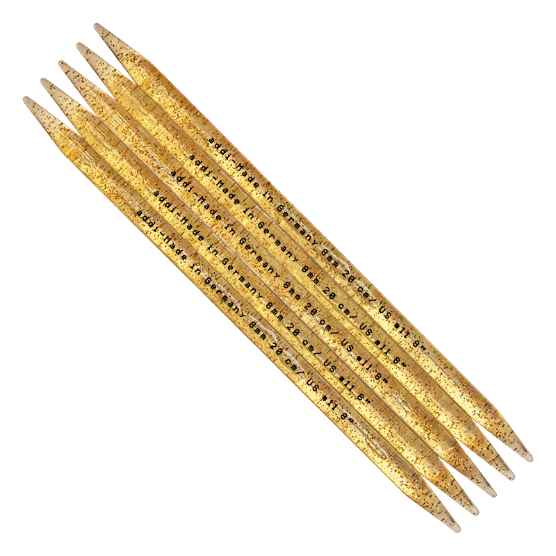 addichampagner-nadelspiel-sockenstricknadeln-kunststoff-goldglitter image 1