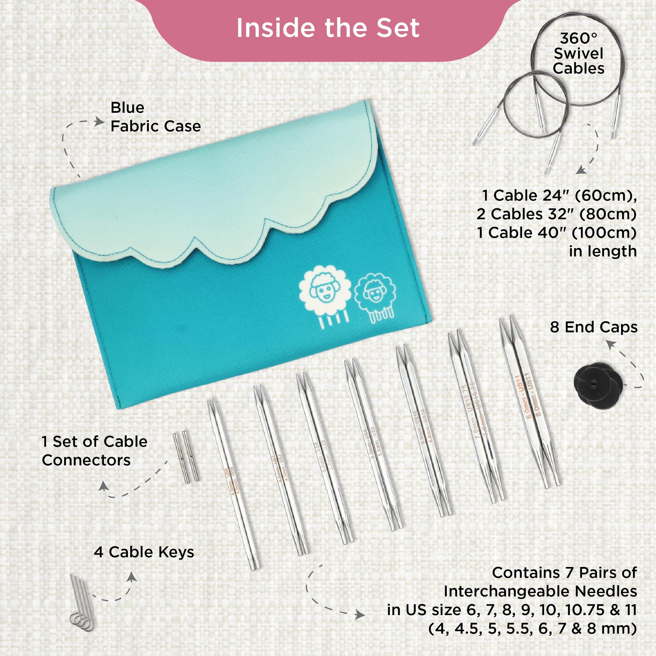 knitpro-nova-cubics-deluxe-nadelspitzen-set-13-cm-4-00-8-00-mm image 2