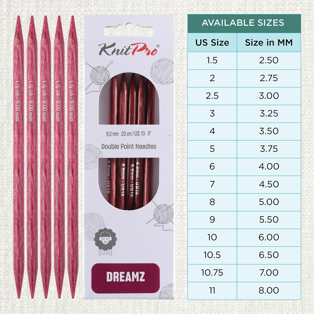 knitpro-dreamz-nadelspiel-20cm-6-0mm-birkenholz image 4