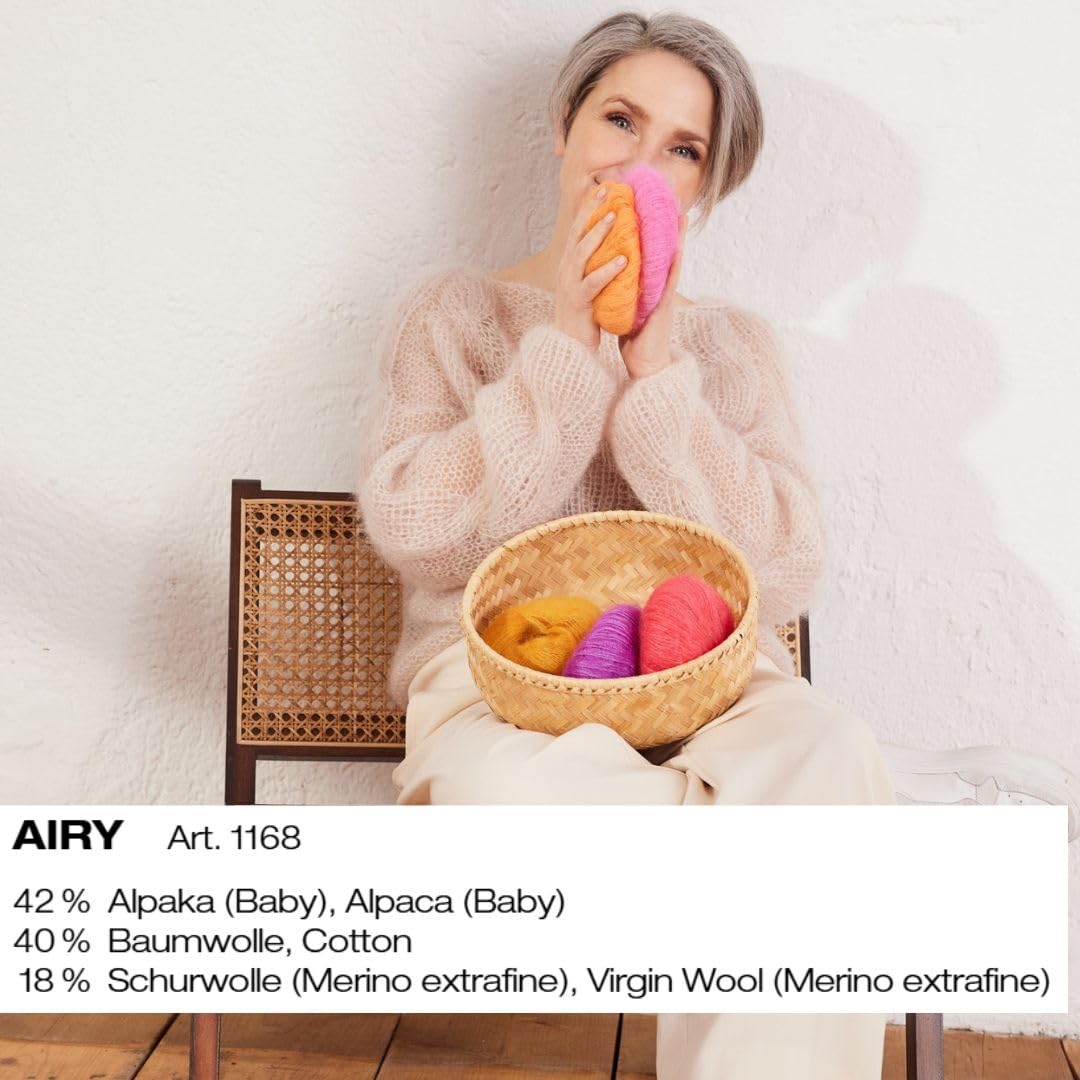 lana-grossa-airy-handstrickgarn-fb-11-flauschgarn-aus-42-baby-alpaka-40-baumwoll image 2
