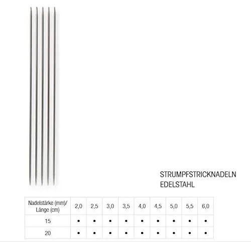 lana-grossa-strumpfstricknadel-edelstahl-15-cm-4-0-mm image 1