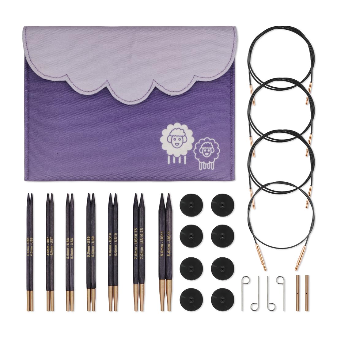 knitpro-j-adore-cubics-deluxe-nadelspitzen-set-5-13cm-7-gr-en-4-8mm-mit-zubeh-r image 1