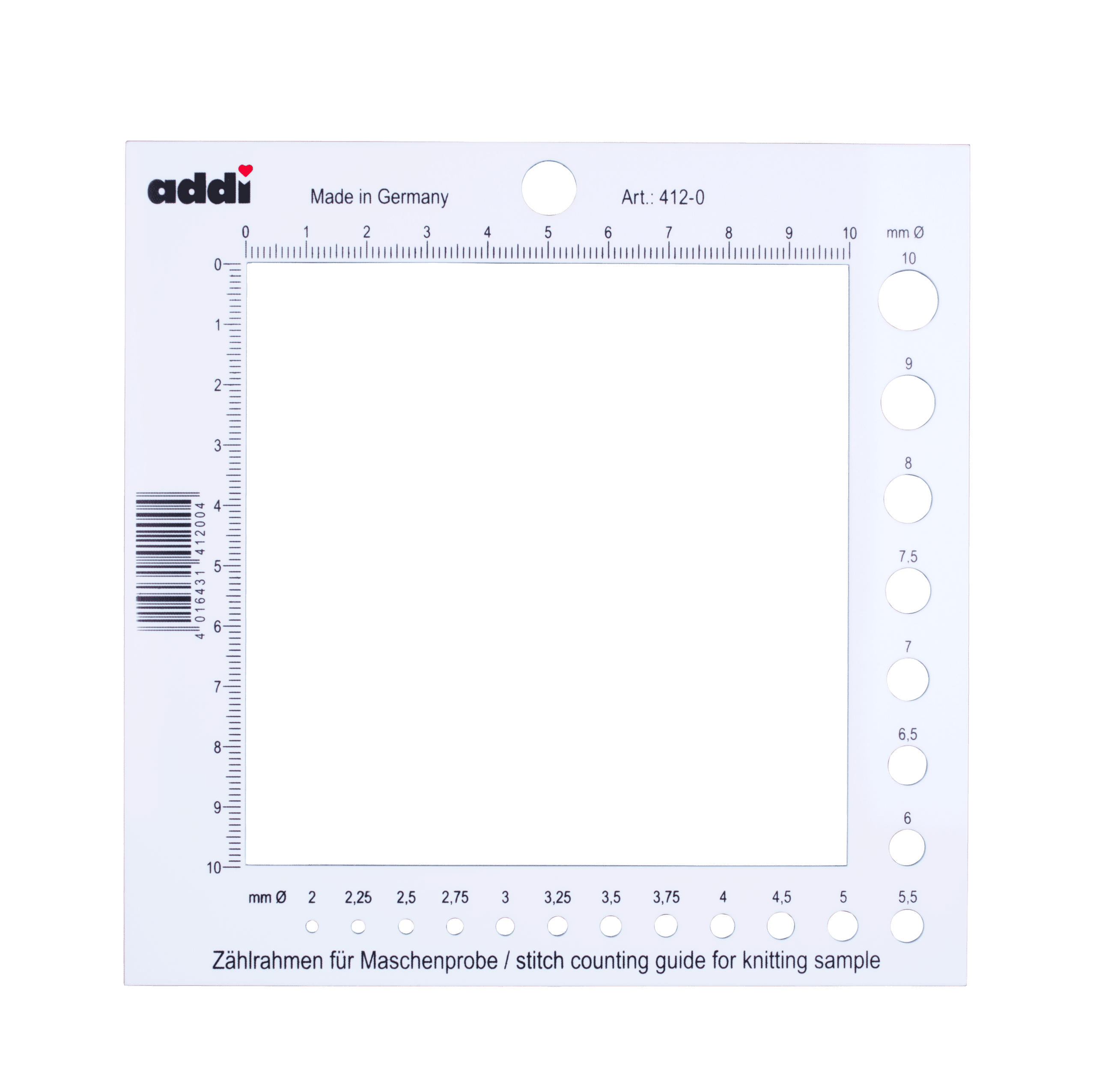 addi-addisquare-z-hlrahmen-nadelma-und-maschenprobe image 1