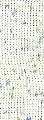 lana-grossa-cotone-print-spray-mouline-411-wei-gr-n-jeans-grau-baumwollgarn-50g image 1