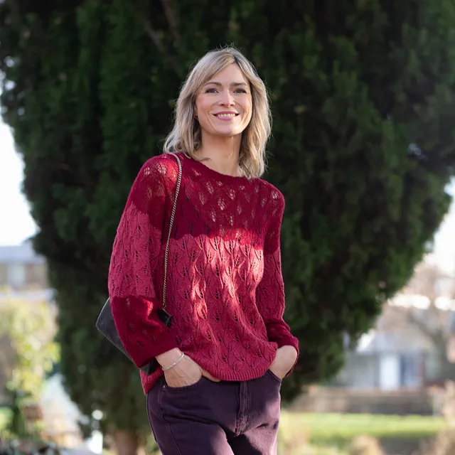 pascuali-strickanleitung-pullover-leaf-whisper-blattmuster-ton-in-ton image 1