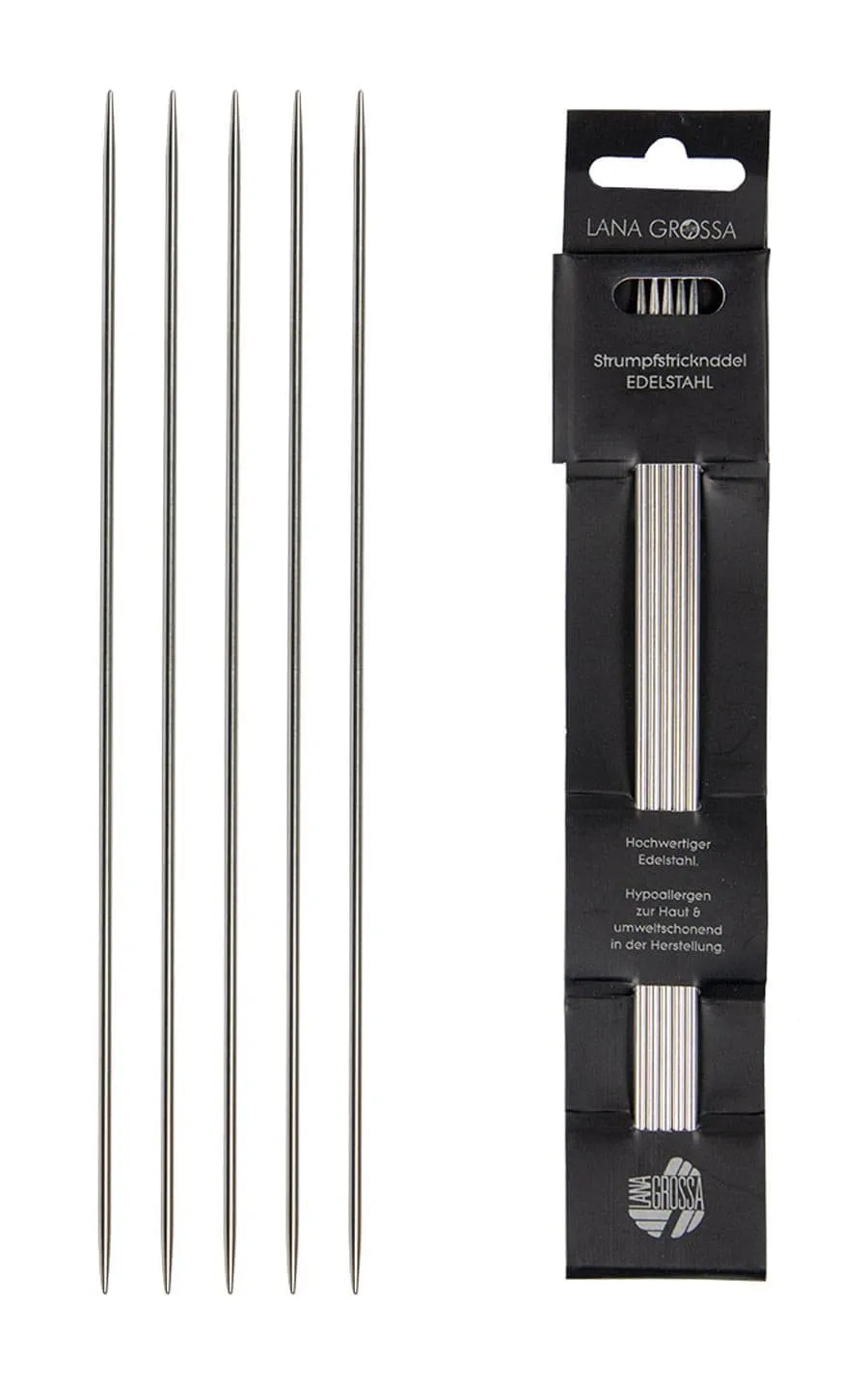 lana-grossa-strumpfstricknadel-edelstahl-20-cm-6-0-mm image 1