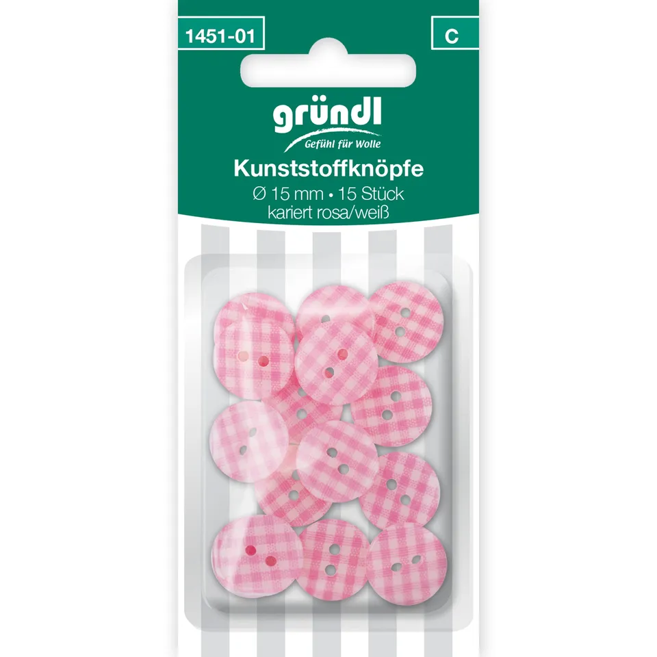 gr-ndl-kunststoffkn-pfe-15-st-ck-rosa-wei-kariert image 1