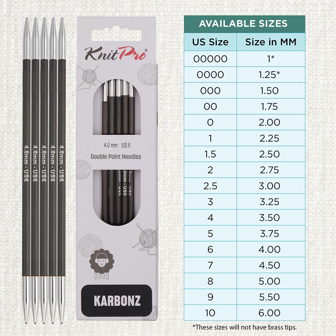 knitpro-karbonz-nadelspiele-6-15-cm-4-0-mm-carbon-strumpfstricknadeln image 4