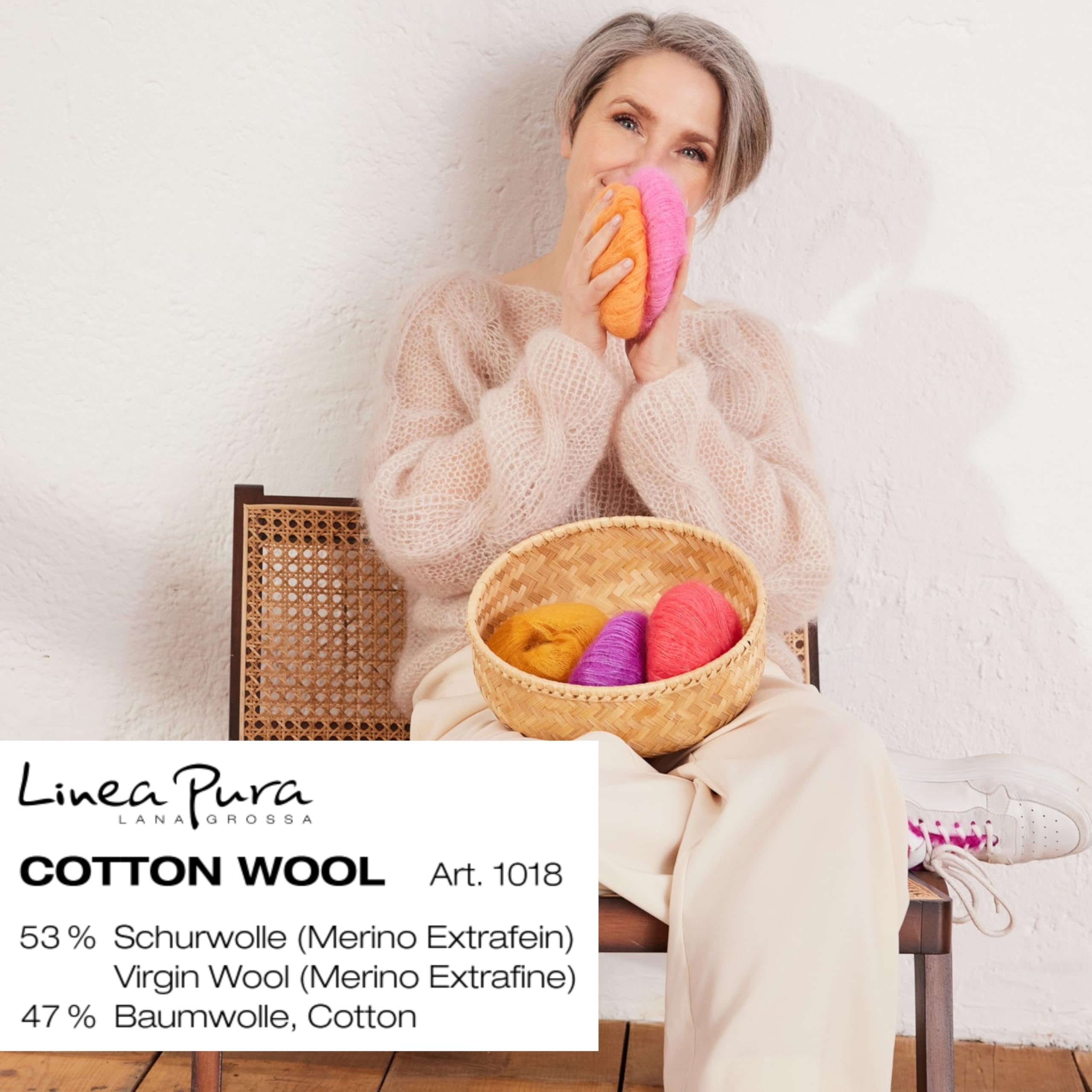 lana-grossa-cotton-wool-handstrickgarn-50g-195m-53-merino-47-baumwolle-fb-34 image 2