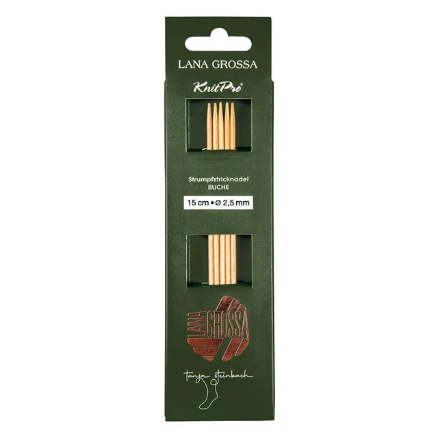 lana-grossa-strumpfstricknadel-holz-15-cm-2-75-mm image 1
