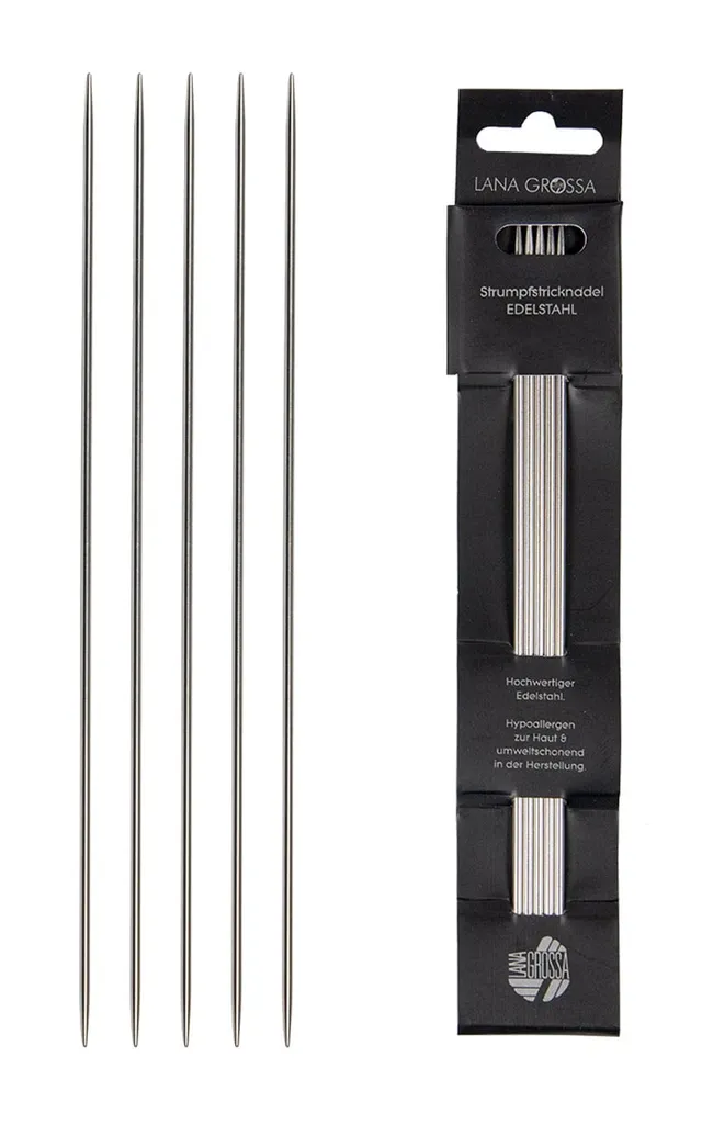 lana-grossa-strumpfstricknadel-edelstahl-20-cm-3-5-mm-nadelspiel-rostfrei image 1