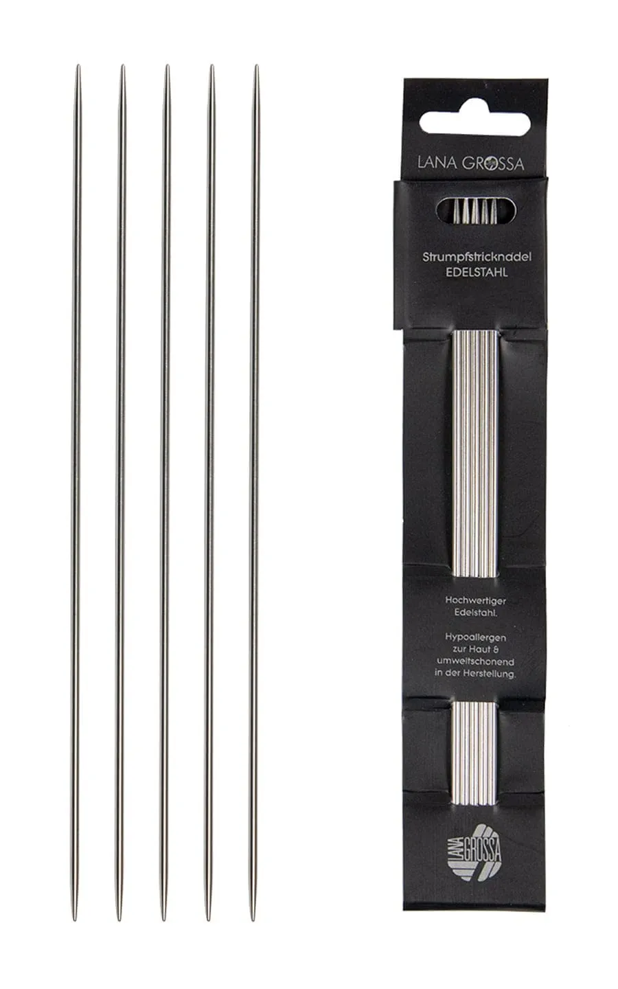 lana-grossa-strumpfstricknadel-edelstahl-20-cm-3-5-mm-nadelspiel-rostfrei image 1