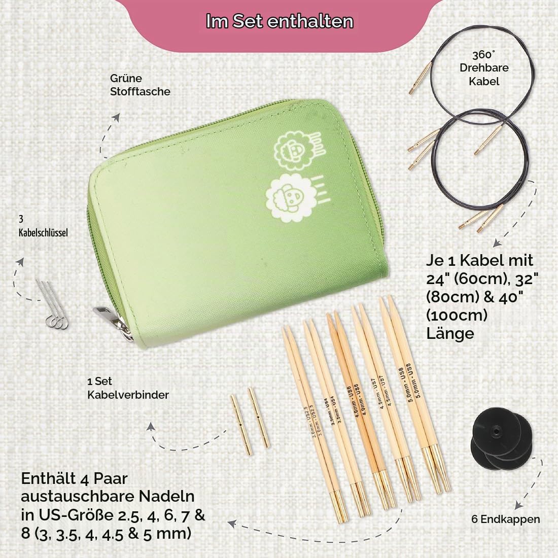 knitpro-bamboo-starter-nadelspitzen-set-13cm-3-0-5-0mm-mit-kabeln image 2