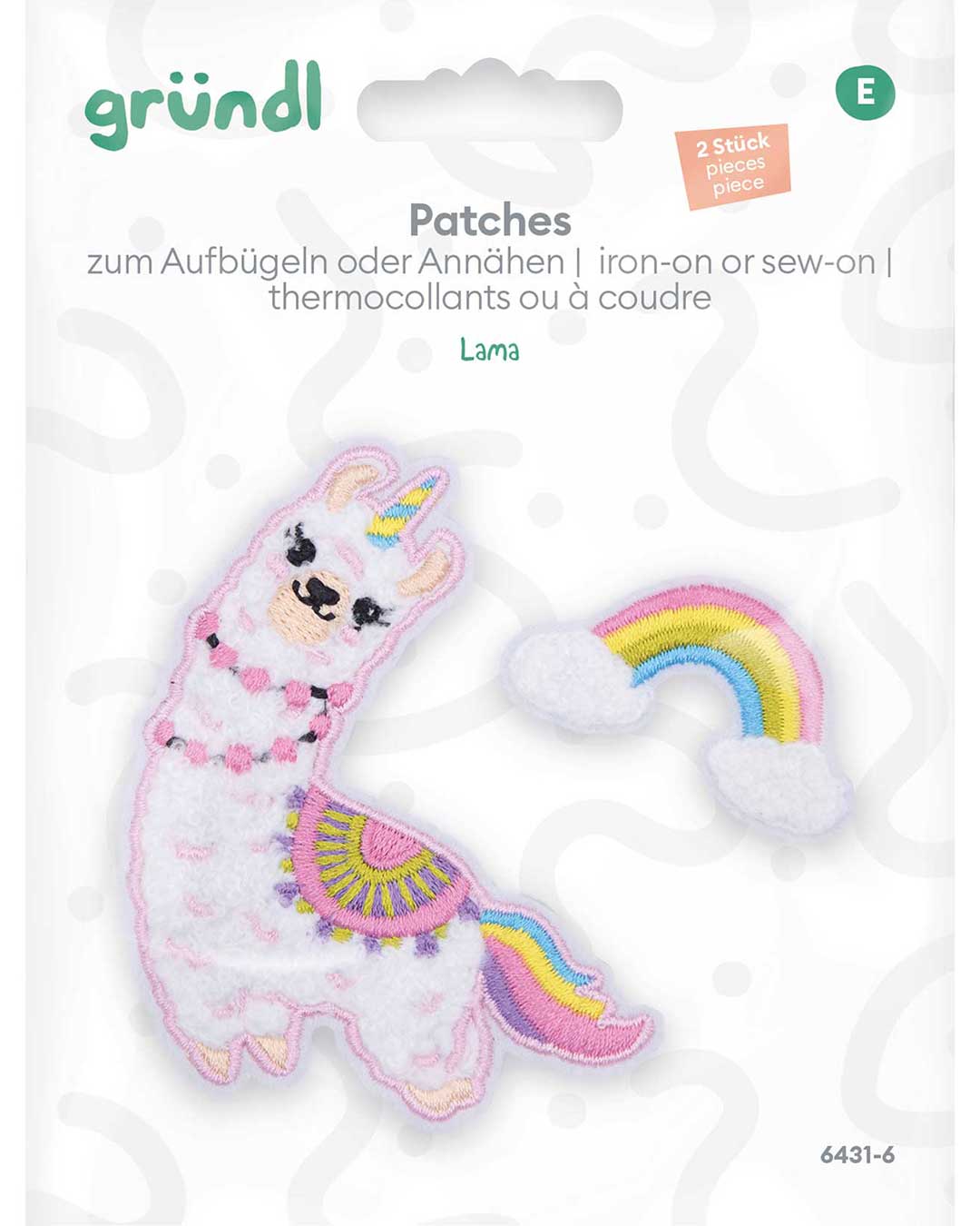gr-ndl-patch-lama-b-gelbild-zum-aufb-geln-und-aufn-hen-f-r-kleidung-und-rucksack image 1