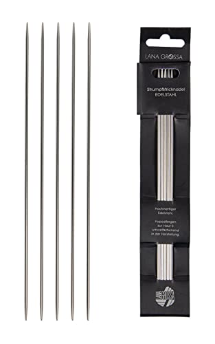 lana-grossa-strumpfstricknadel-edelstahl-20-cm-3-5-mm-nadelspiel-rostfrei image 2