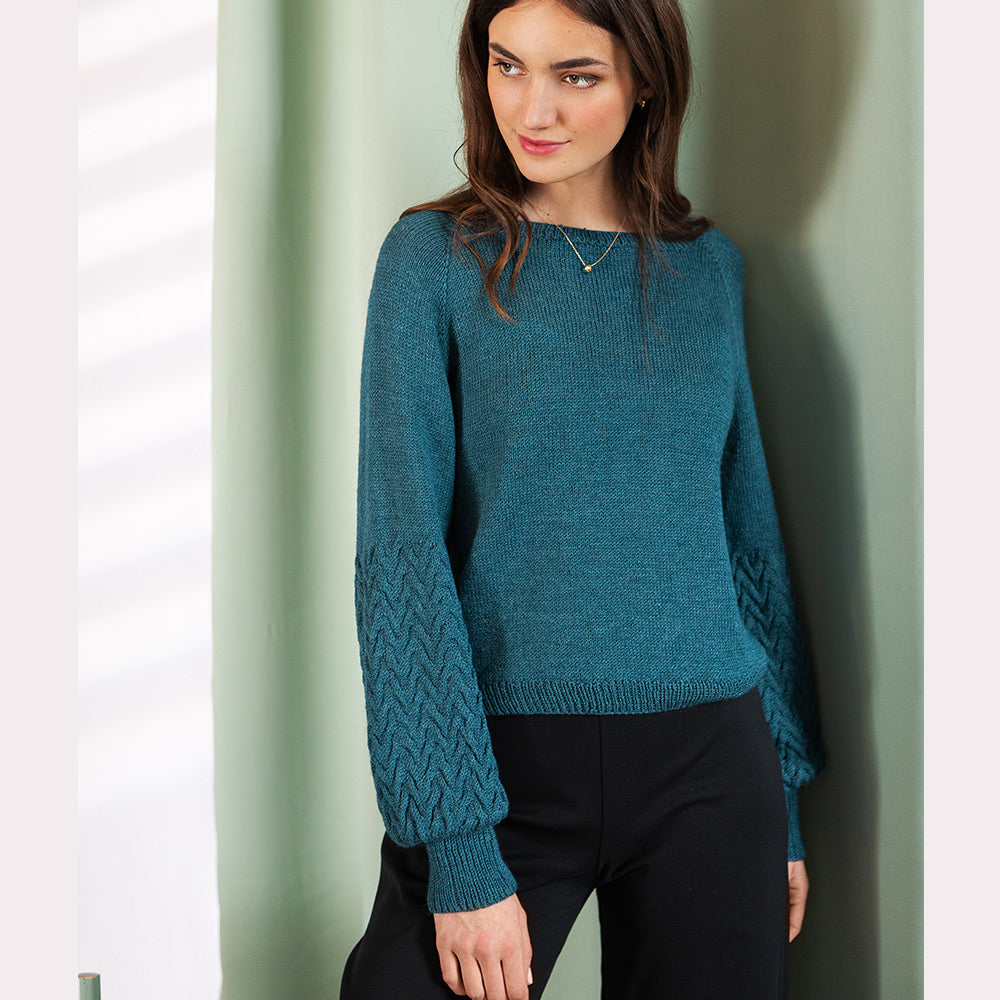 pascuali-juna-pullover-strickanleitung-top-down-raglan-mit-zopf-rmeln image 1