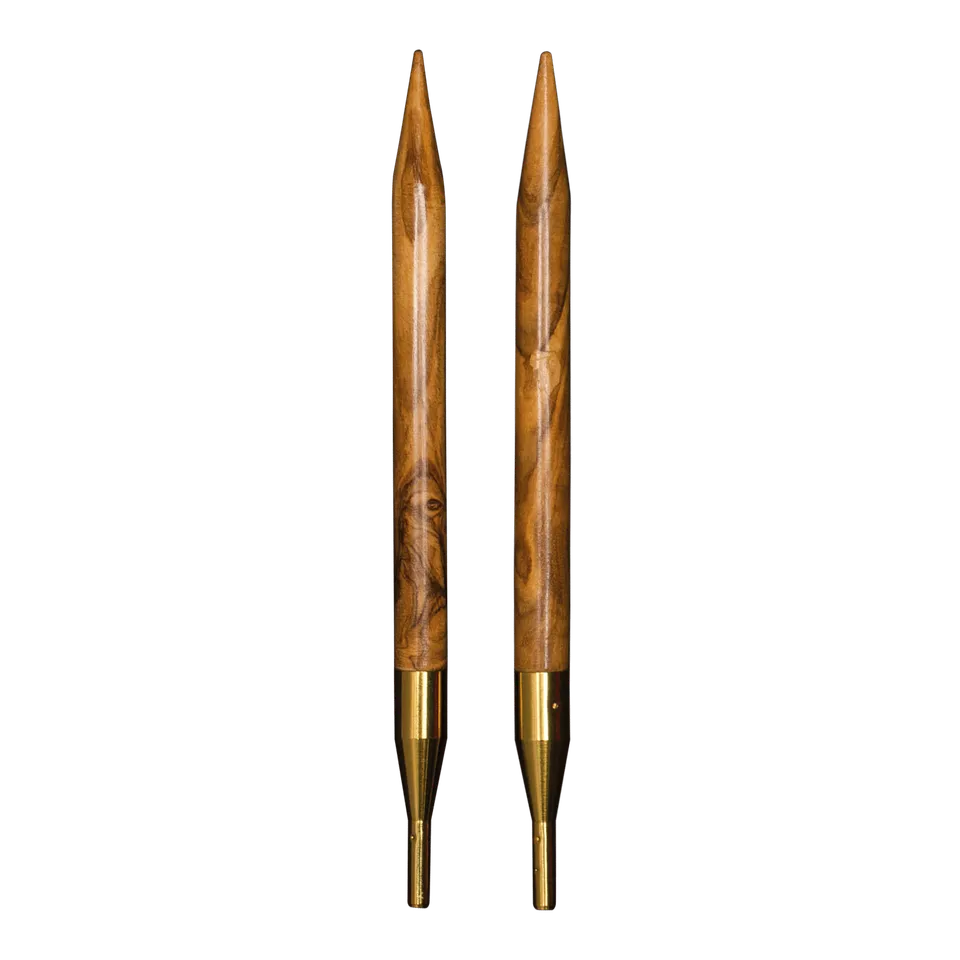 addi-addiclick-nature-olive-wood-spitzen-125-mm-auswechselbare-stricknadeln image 1