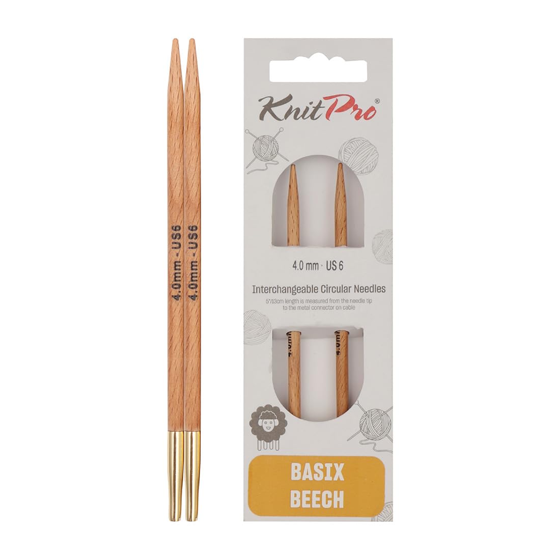 knitpro-basix-beech-austauschbare-nadelspitzen-4-10cm-4mm image 1