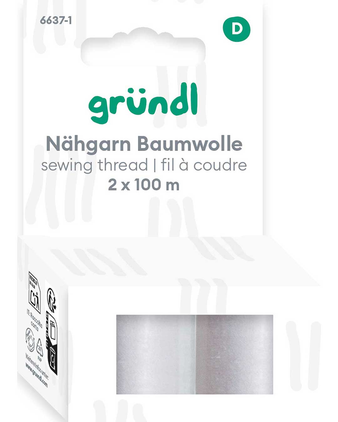 gr-ndl-n-hgarn-baumwolle-100-mercerisiert-2-x-100-m-schwarz-wei image 1