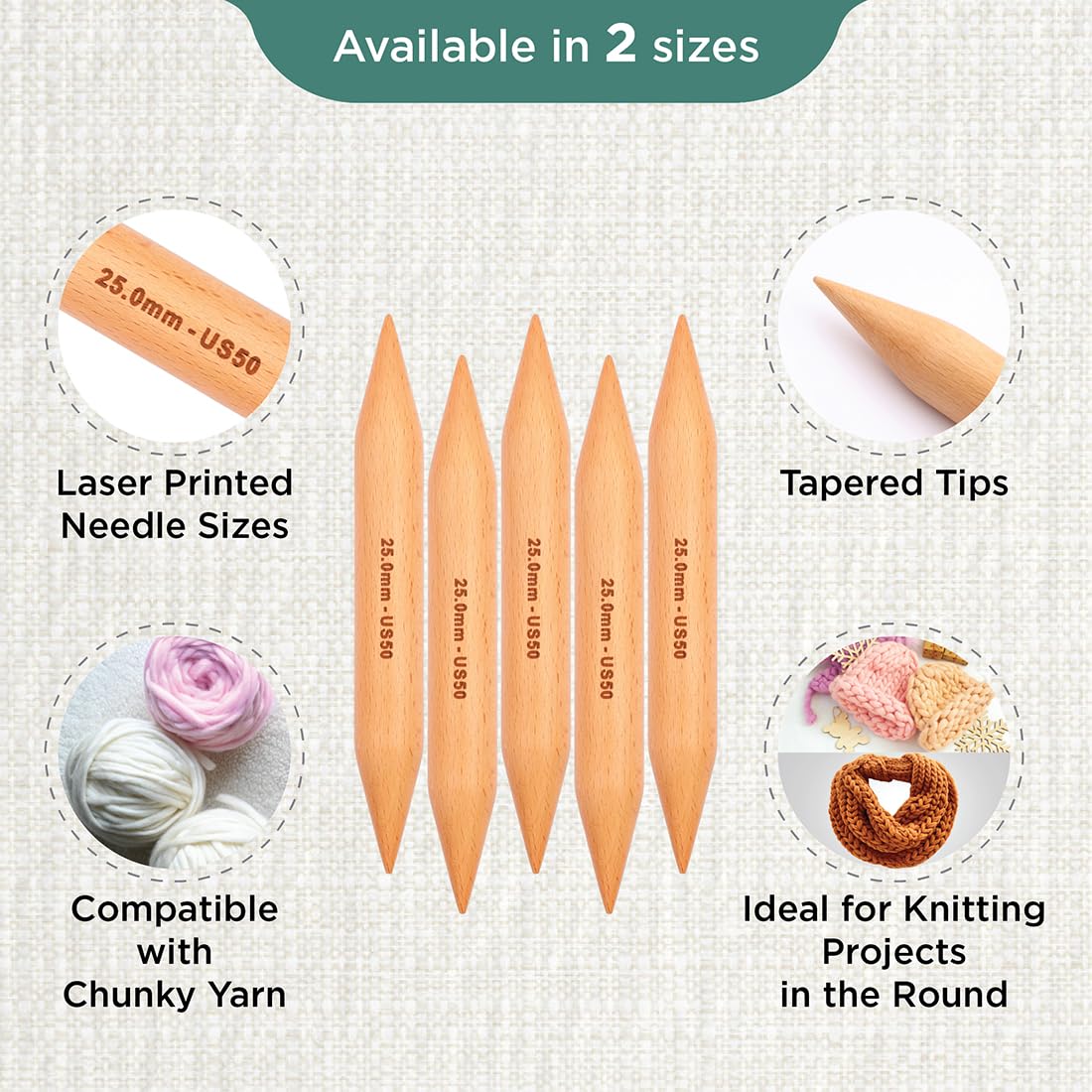 knitpro-basix-jumbo-nadelspiel-20-cm-25-mm-buchenholz image 3