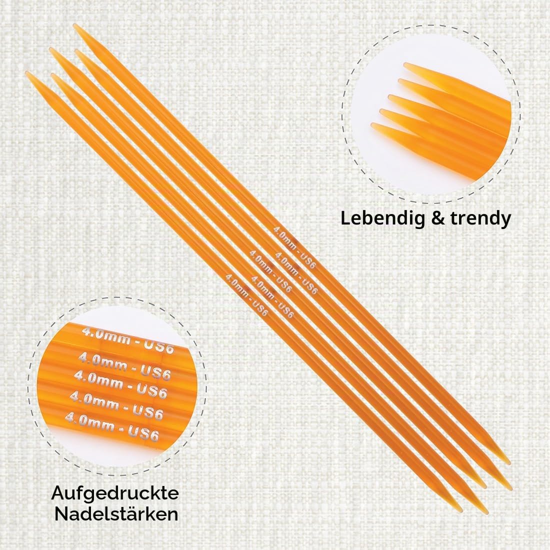 knitpro-trendz-doppelspitznadeln-acryl-20cm-4-0mm-mehrfarbig image 2