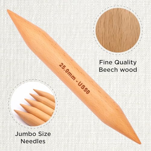 knitpro-basix-jumbo-nadelspiel-20-cm-25-mm-buchenholz image 8